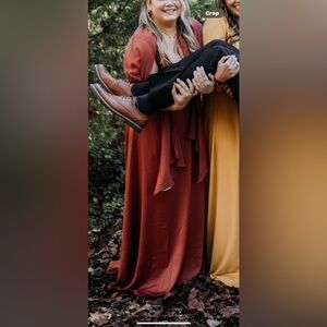 David’s Bridal bridesmaids dress with shaw